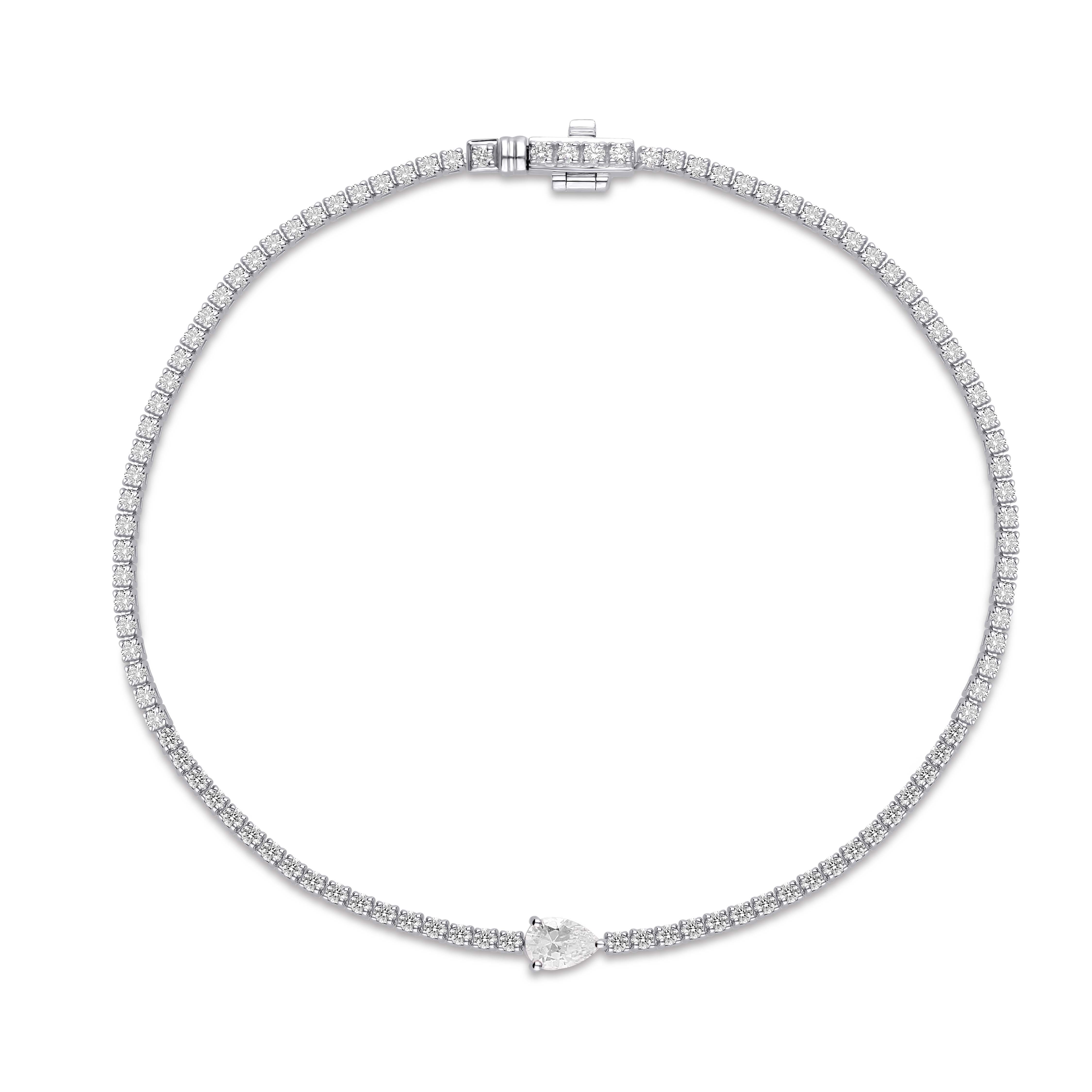 FIR Bracelet ホワイト Diamond Tennis Bracelet in White Gold | Maison Birks